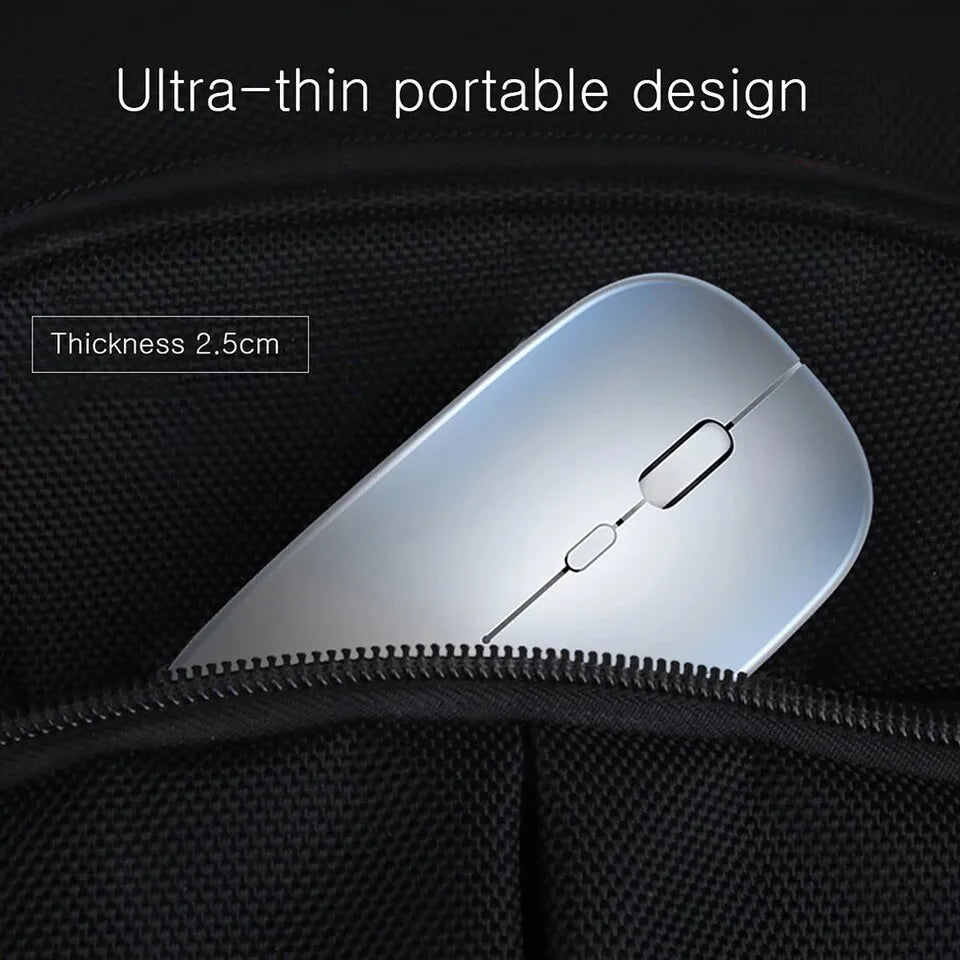 2.4GHz USB Rechargeable Wireless Optical Mouse with RGB Lighting, Cordless Design for PC and Laptop