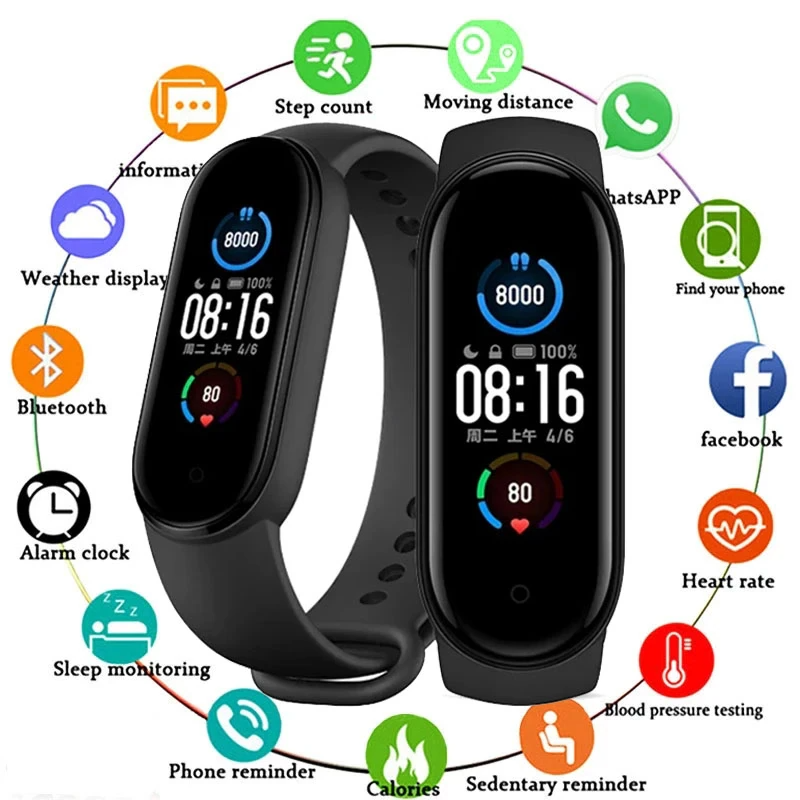 Smartwatch Fitness Tracker with Heart Rate and Blood Pressure Monitor