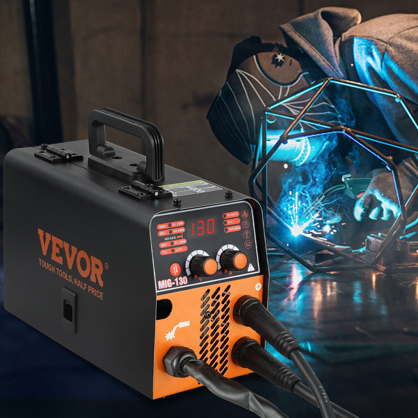 Professional MIG Welder: 130A Flux Core 3 in 1 MMA/MIG/LIFT TIG Welder