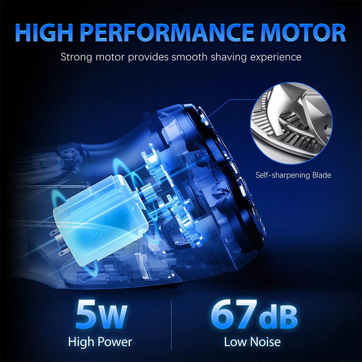 Men's Electric Beard Shaver Trimmer Razor Rechargeable & Waterproof