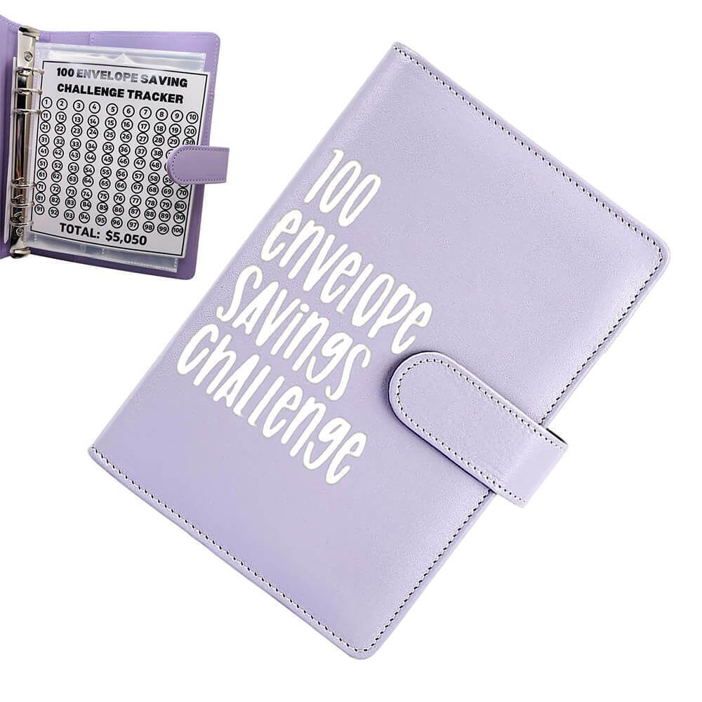 100 Envelope Challenge Binder Savings Book with Envelopes Budget Binder for Cash