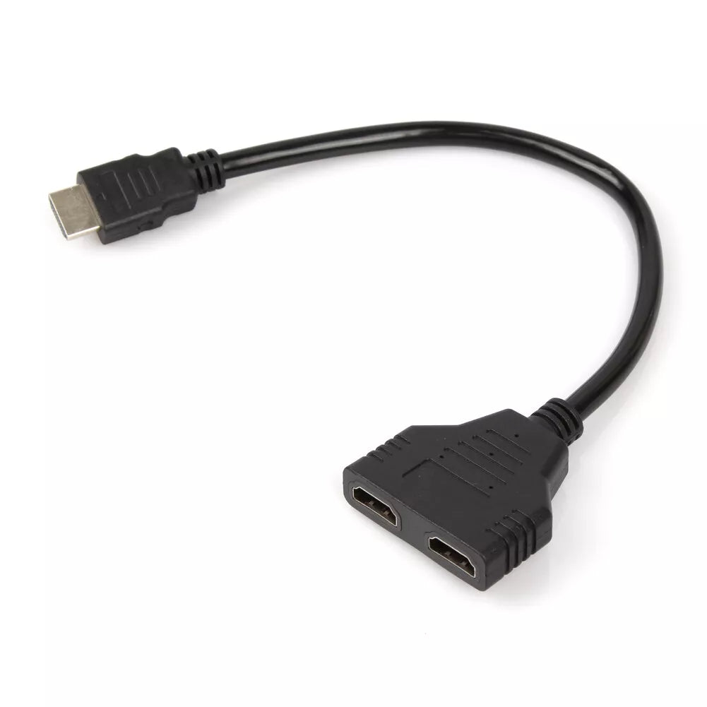 4K HDMI Splitter Adapter 2.0 - 1 Male to 2 Female Converter, 1 Input 2 Outputs