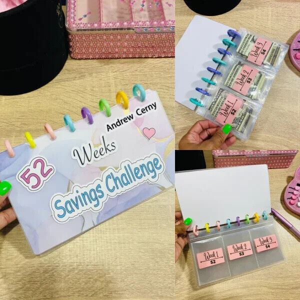 100 Envelope Challenge Binder Savings Book with Envelopes Budget Binder for Cash