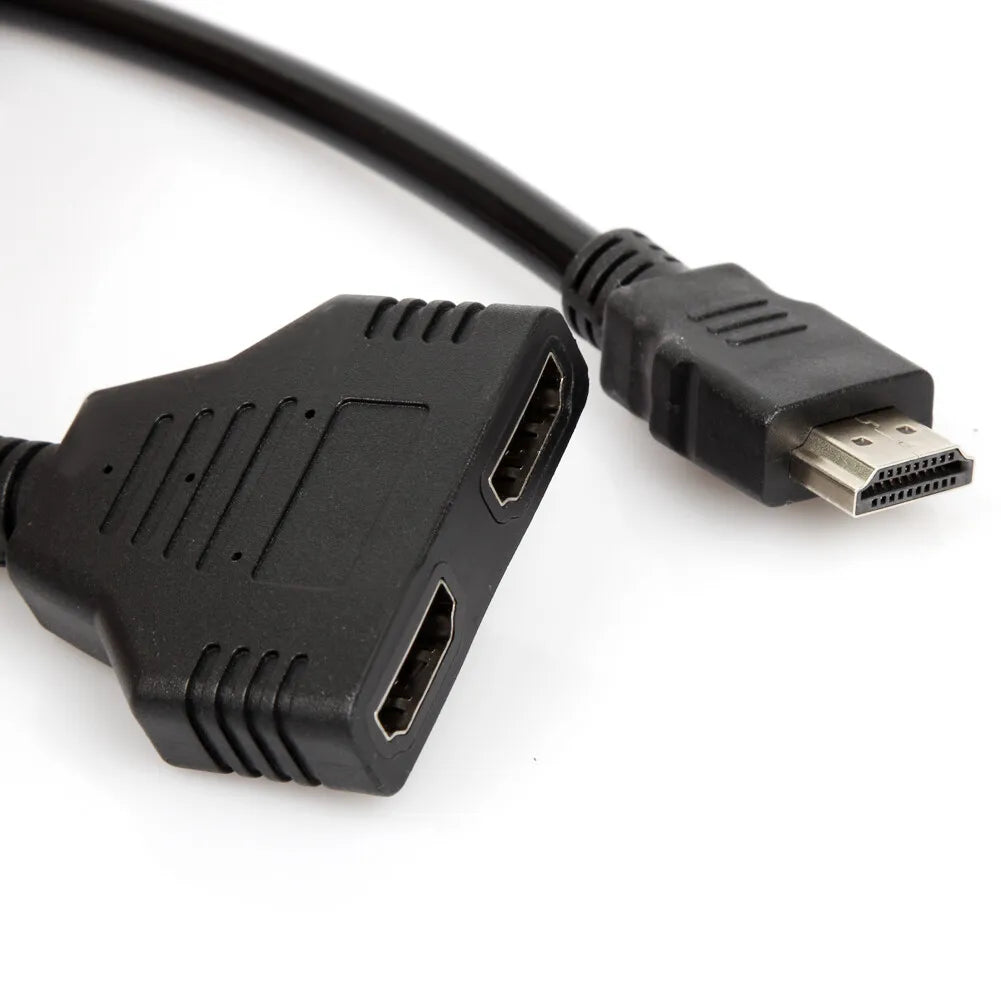 4K HDMI Splitter Adapter 2.0 - 1 Male to 2 Female Converter, 1 Input 2 Outputs