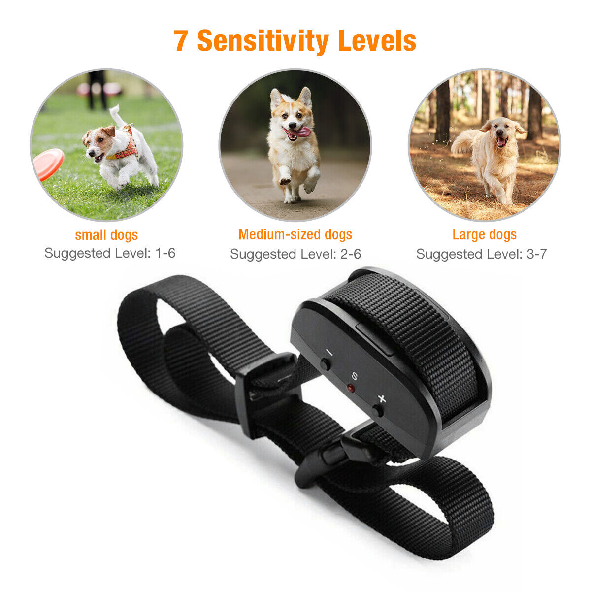 Anti-Barking Automatic Shock Collar for Small, Medium, and Large Breeds