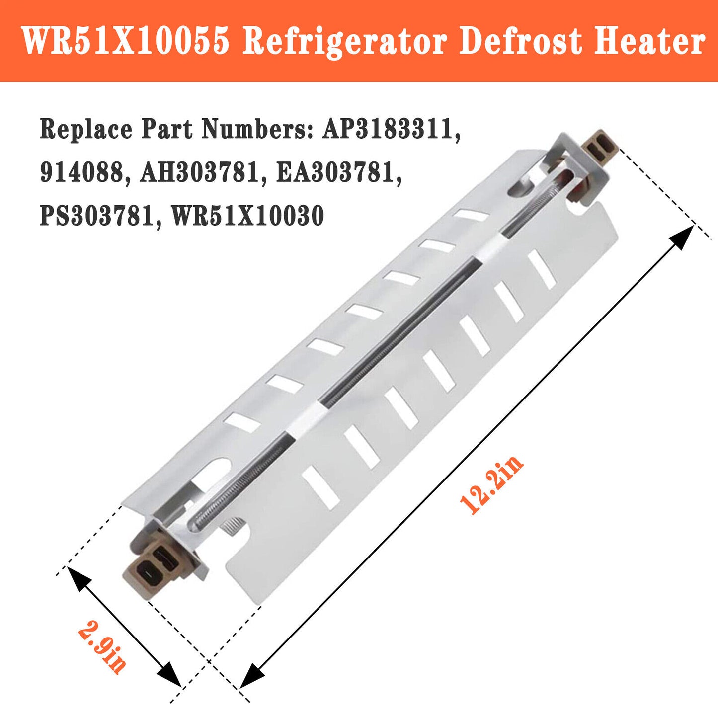 Defrost Heater Replacement for GE Refrigerators: WR51X10055 and WR51X10030 AP3183311