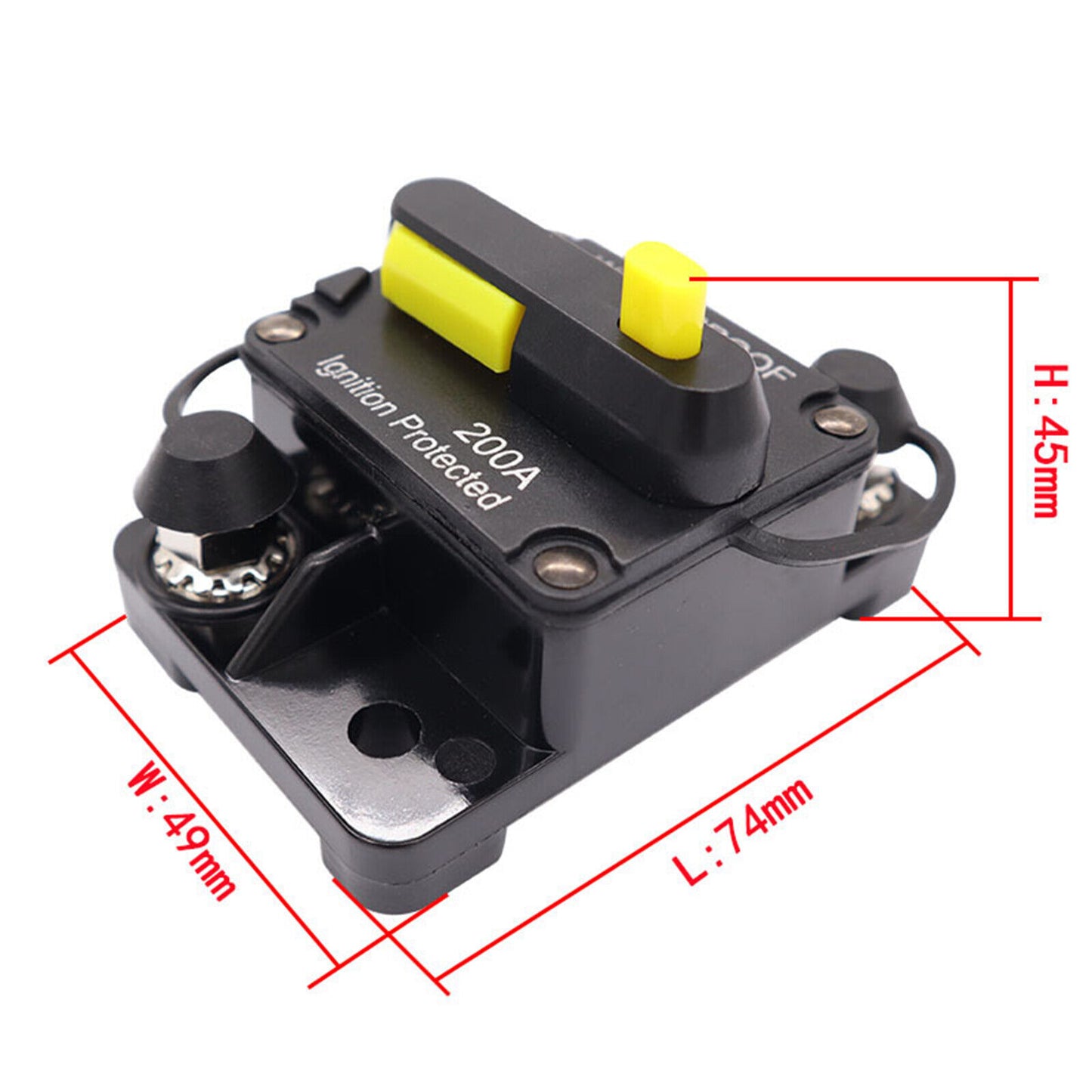 12V DC Circuit Breaker for Car, Auto, Marine Stereo, Audio, and Inverter Systems - Resettable with 30~300AMP Capacity