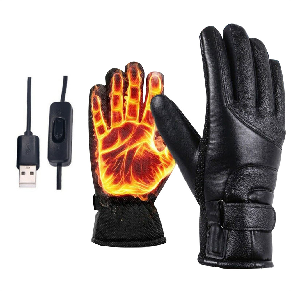 Electric Heated Gloves with Thermal Warming: Windproof for Skiing and Snow Activities (USB-Powered)