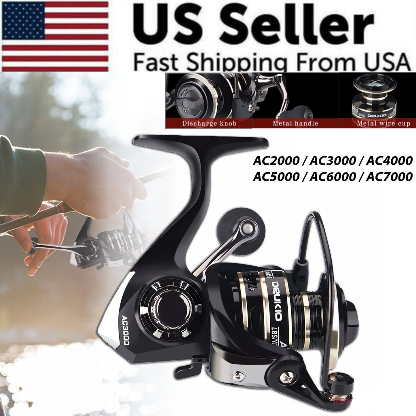 Fishing Reel 12BB Metal Spinning 5.2:1