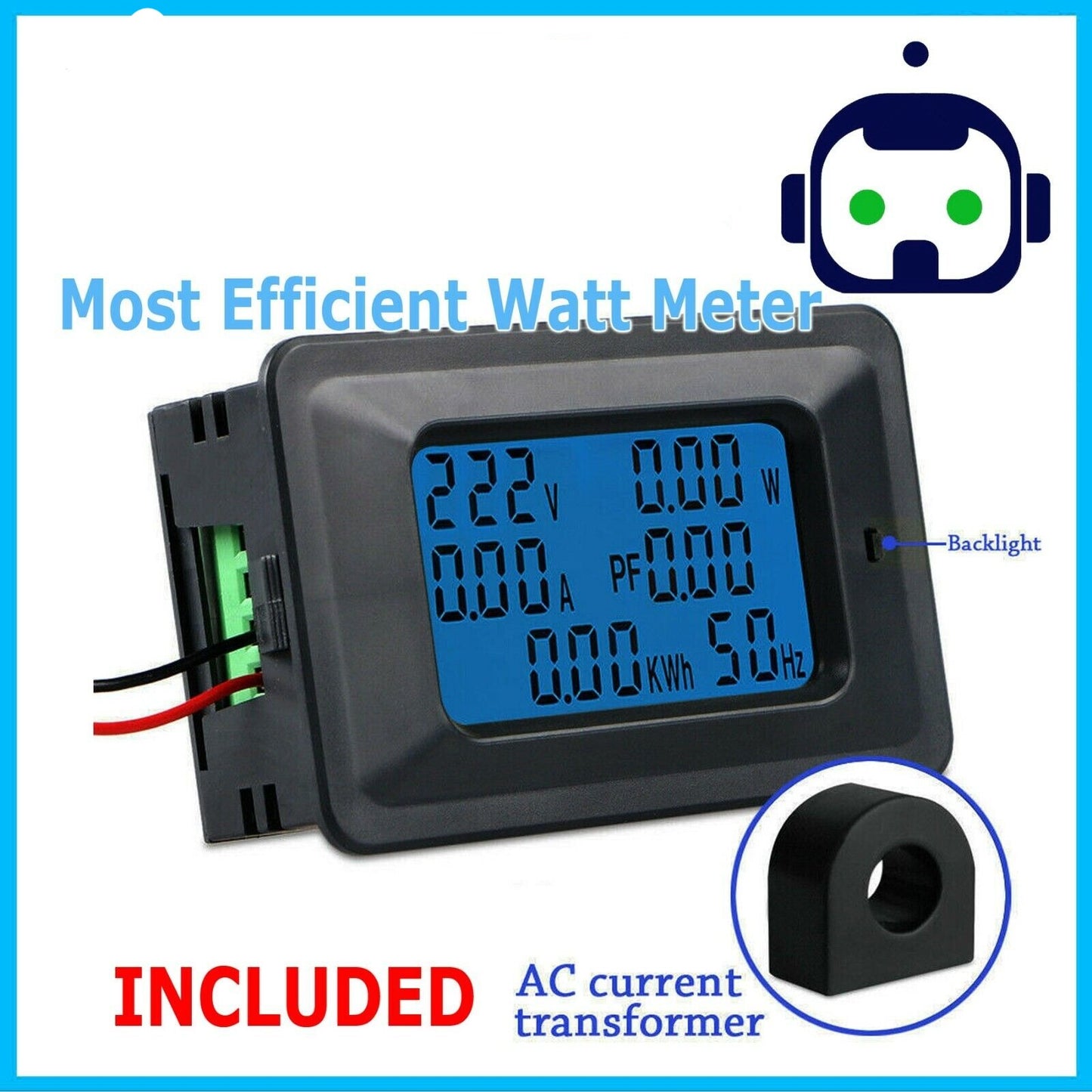 100A AC LCD Digital Volt Watt Power Voltage Meter Monitor for KWh Voltmeter and Ammeter Readings
