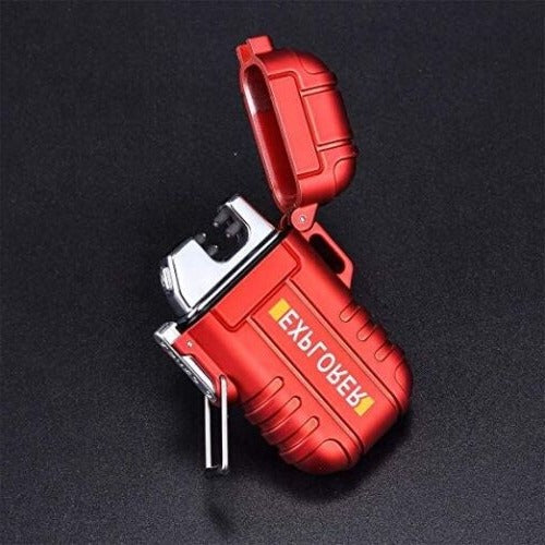 Waterproof Dual Arc Electric Lighter with Flameless Plasma Technology and USB Rechargeable Functionality