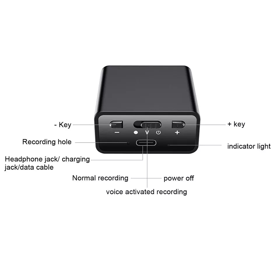 Mini Digital Voice Activated Recorder Audio Recording Device-8/16G