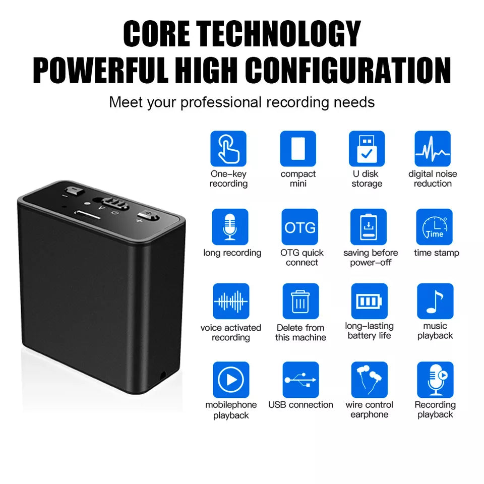 Mini Digital Voice Activated Recorder Audio Recording Device-8/16G