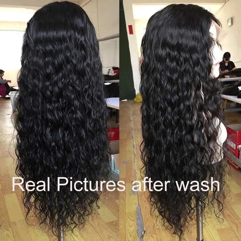 Front Wig Women's Brazilian Human Long Curly Lace Wavy Hair Wigs US