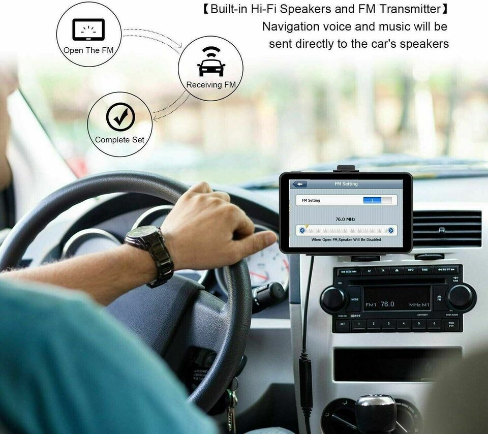 7-Inch Portable Car & Truck GPS Navigator with 8GB Storage and 256MB RAM, Includes Free USA & Canada Maps