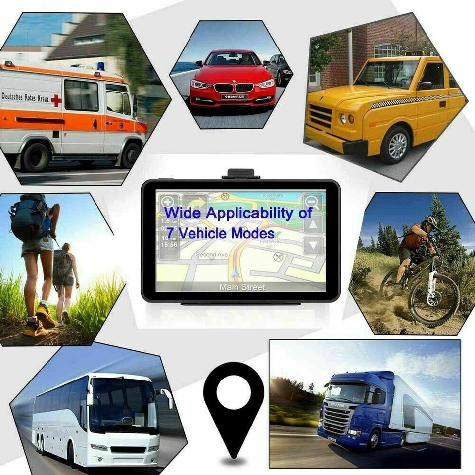 7-Inch Portable Car & Truck GPS Navigator with 8GB Storage and 256MB RAM, Includes Free USA & Canada Maps