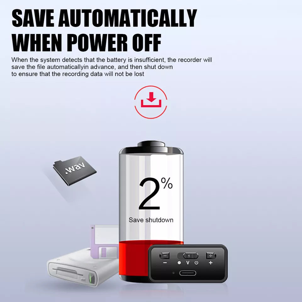 Mini Digital Voice Activated Recorder Audio Recording Device-8/16G