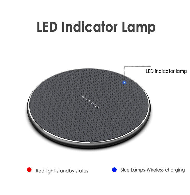 Fast Wireless Charging Pad Dock Compatible with Samsung, iPhone, and Android Cell Phone