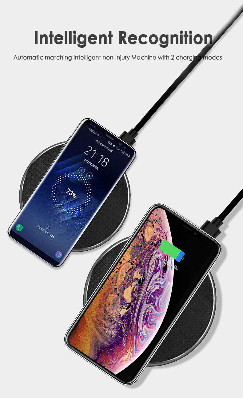 Fast Wireless Charging Pad Dock Compatible with Samsung, iPhone, and Android Cell Phone