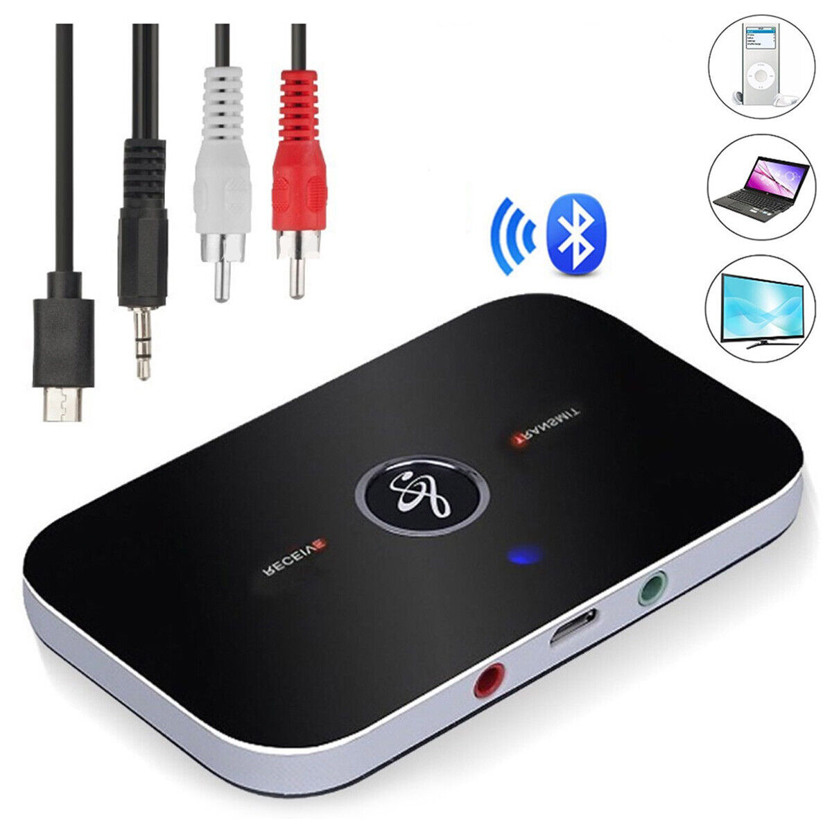 Bluetooth Transmitter & Receiver Wireless Adapter For Home stereos/speakers