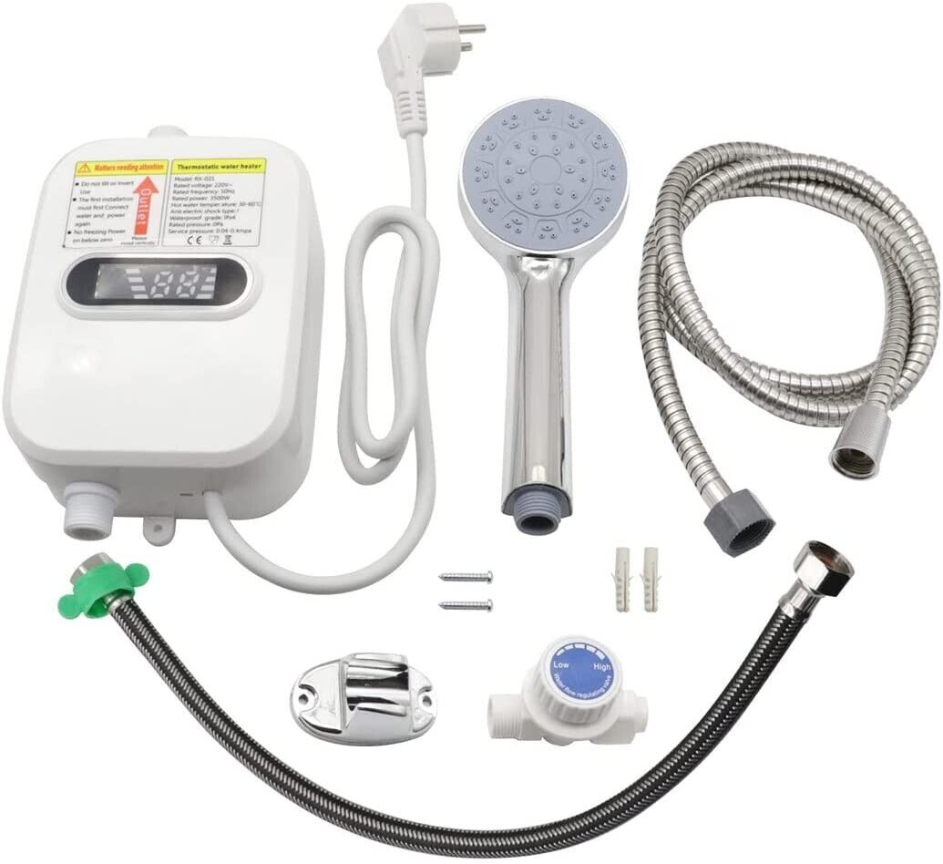 Instant Hot Water Heater Tankless Electric Shower W/Shower Head 3500W 110V