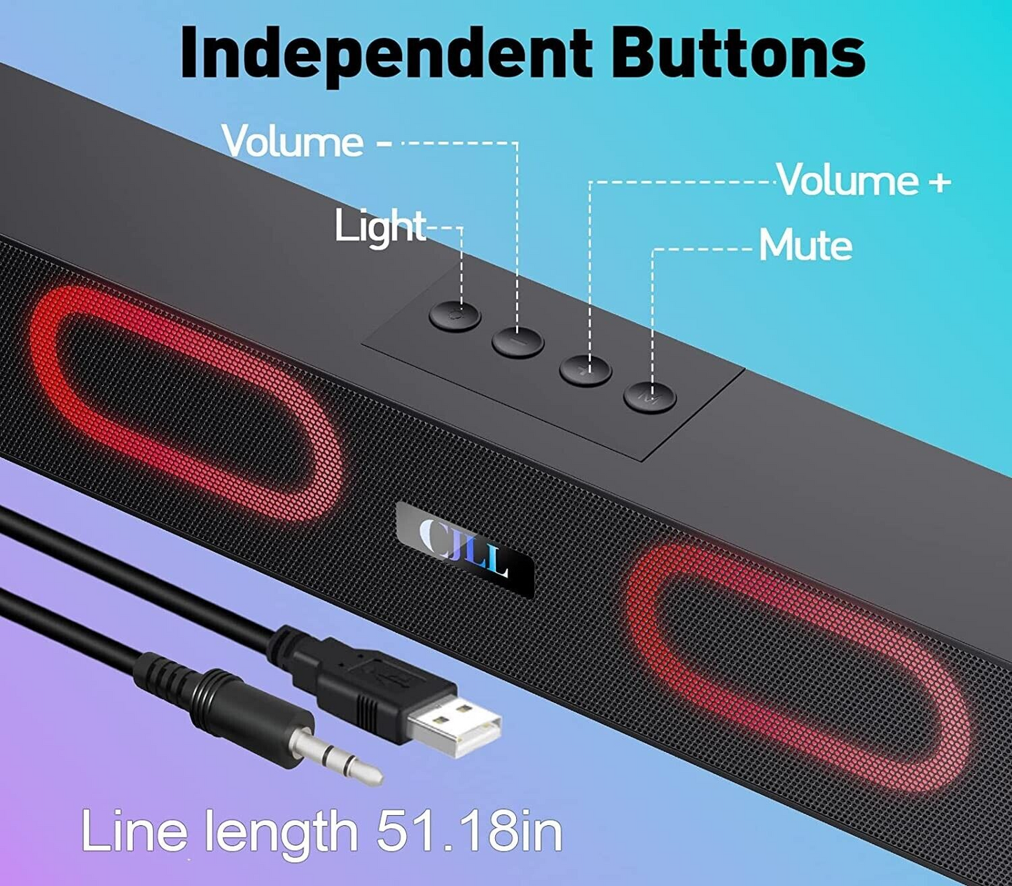 Wired Computer Speakers Stereo Sound Bar