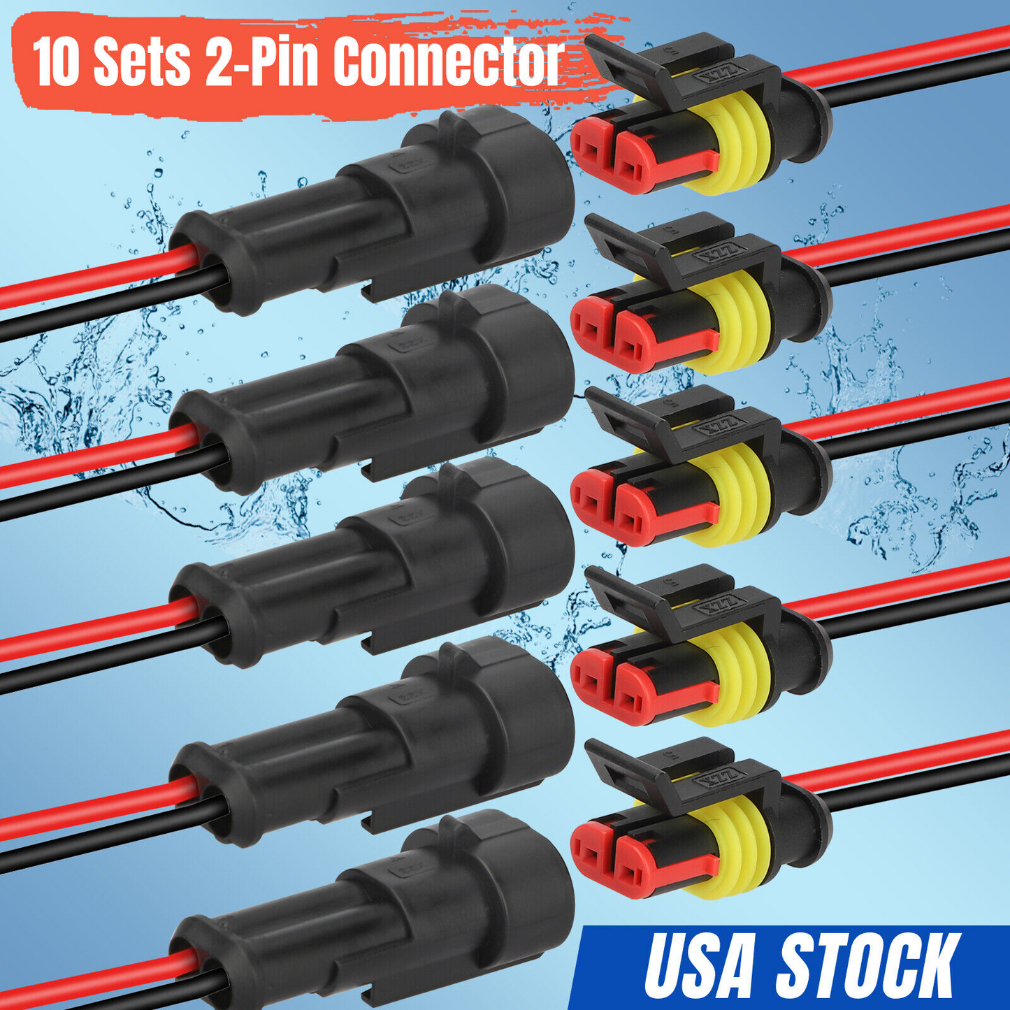 20X Car Waterproof Electrical Wire Cable Connectors Male Female