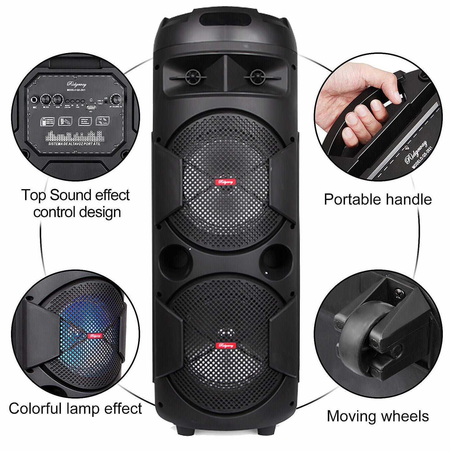 Professional 5000W Portable Bluetooth Speaker with Sub Woofer Heavy Bass