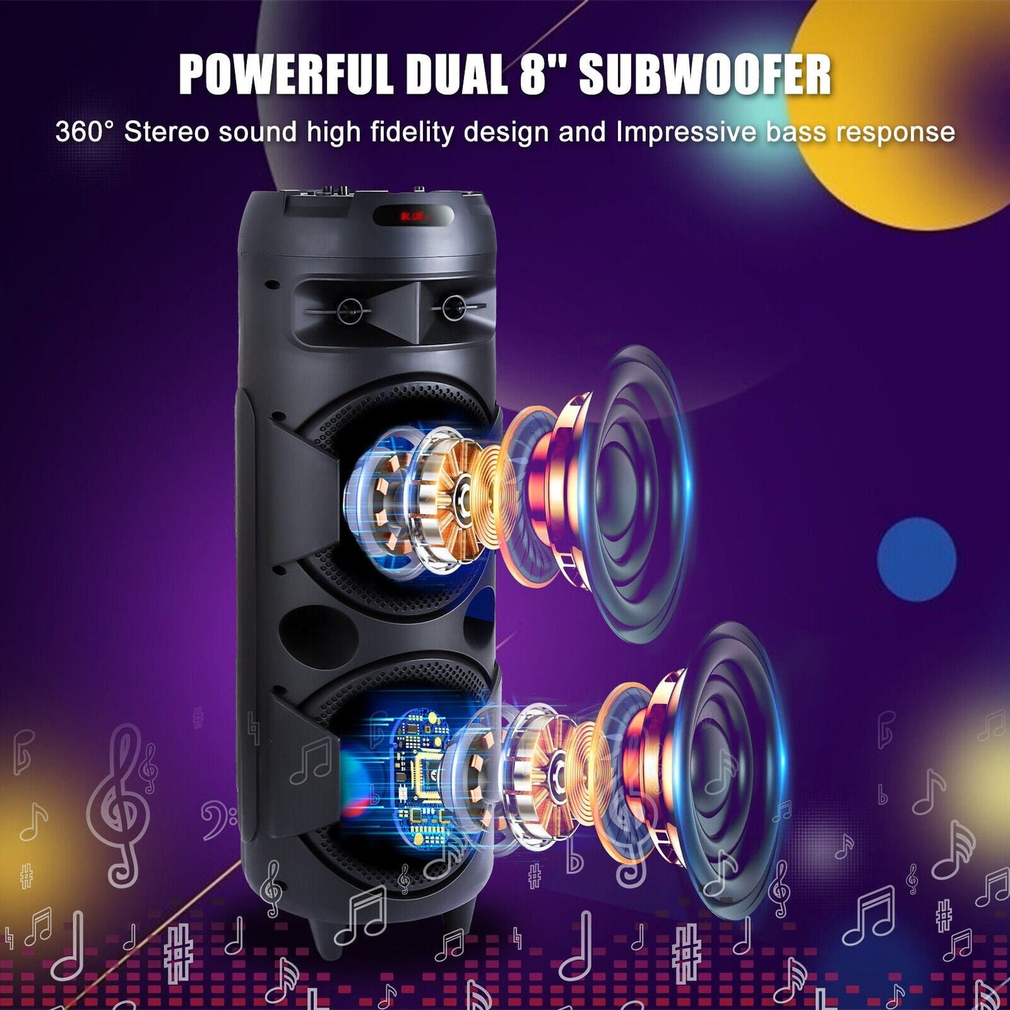 Professional 5000W Portable Bluetooth Speaker with Sub Woofer Heavy Bass