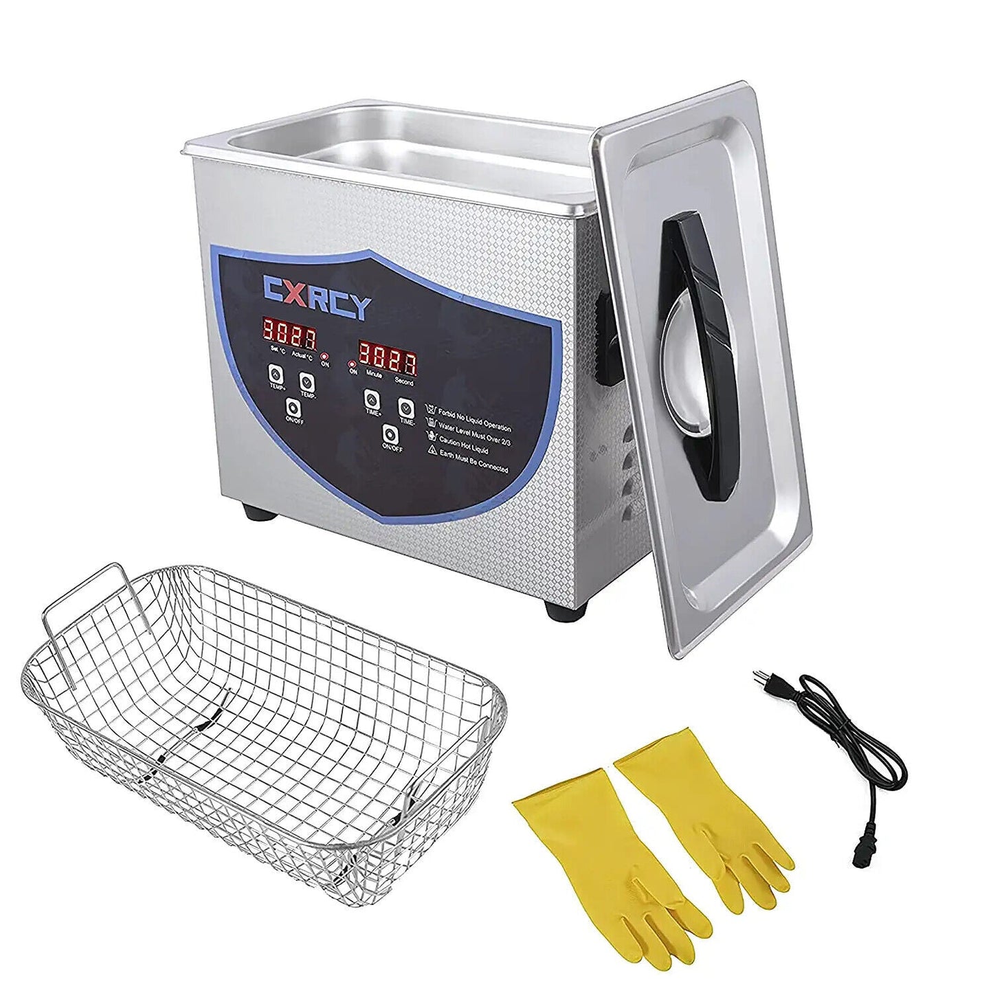 3.2L Commercial Ultrasonic Cleaner Industry Heated w/Timer Jewelry Ring Glasses
