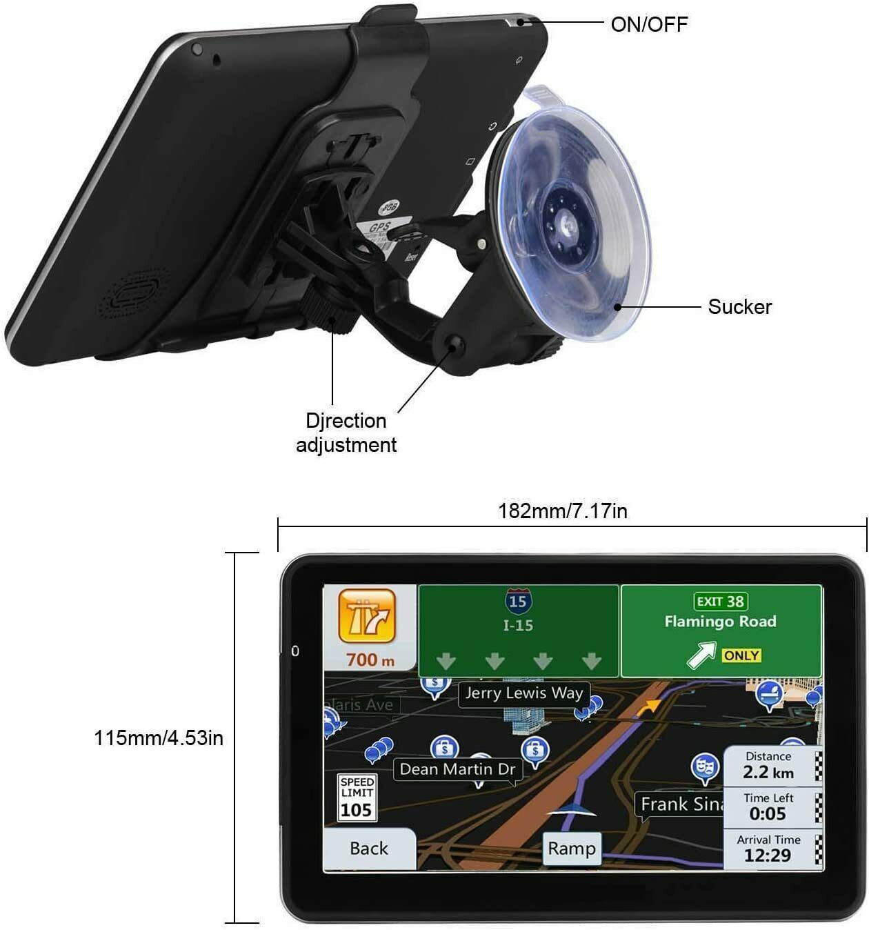 Car GPS Navigation / Touch Screen With Maps with Speaker
