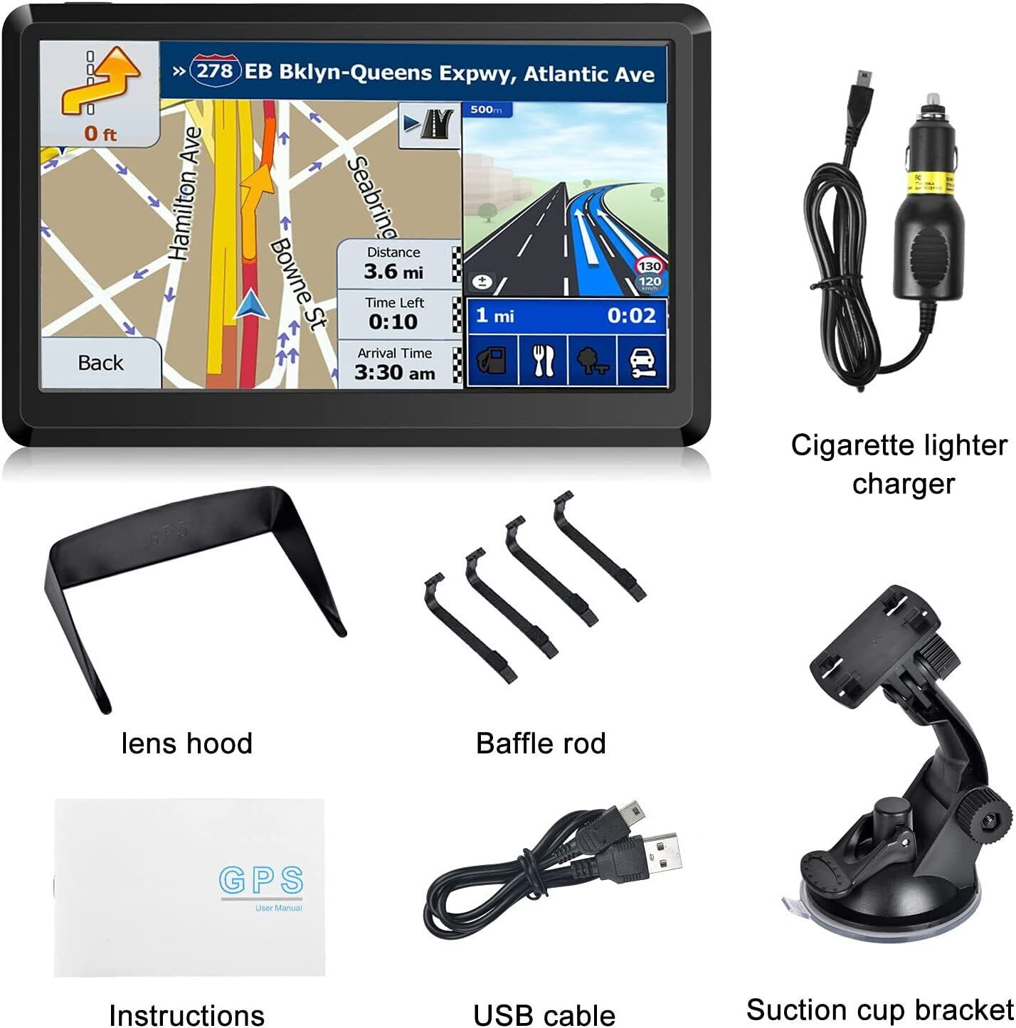 7 Inch Car & Truck GPS Navigation Canada Mexico US