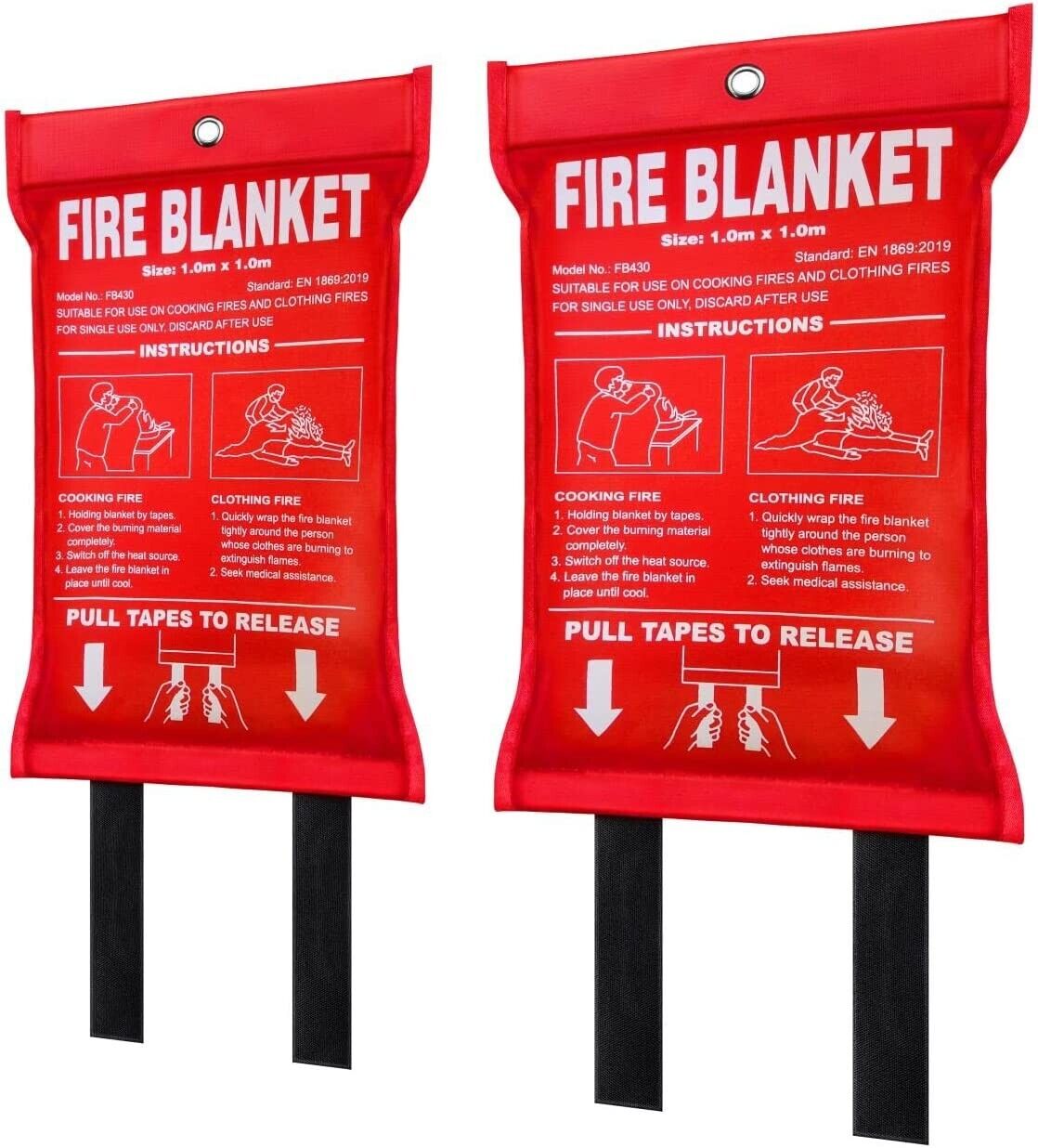 Altaz Emergency Fire Blanket for Home Kitchen - 39.4x39.4 Flame  Suppression Fiberglass Fire Blankets for Camping, Grill, Car, Office,  Warehouse