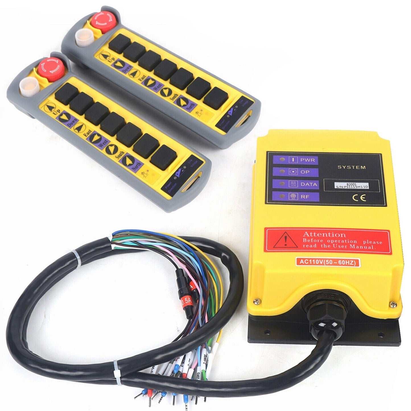 Industrial Wireless Hoist Crane Remote Control 2 Transmitter+Receiver 2 Speed