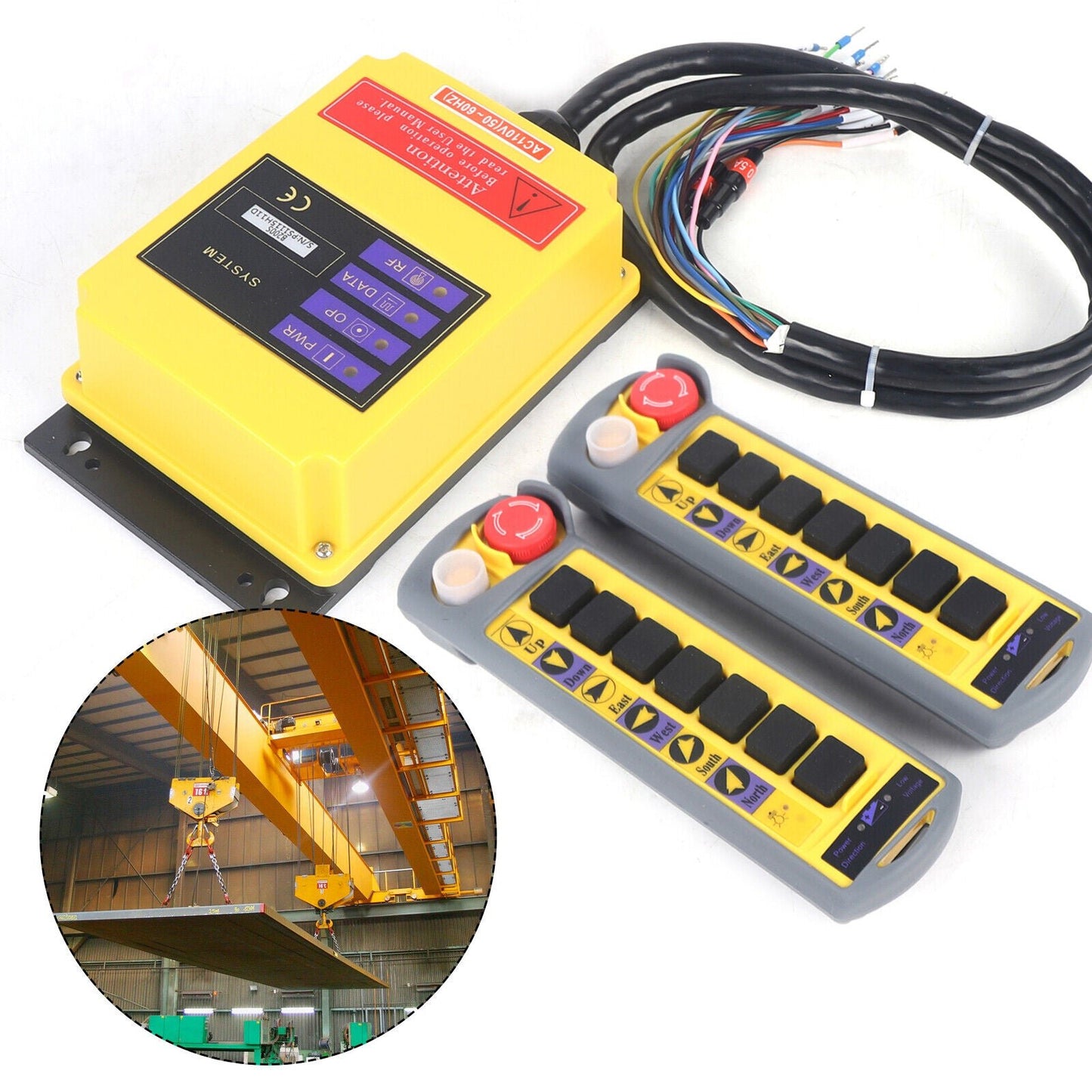 Industrial Wireless Hoist Crane Remote Control 2 Transmitter+Receiver 2 Speed