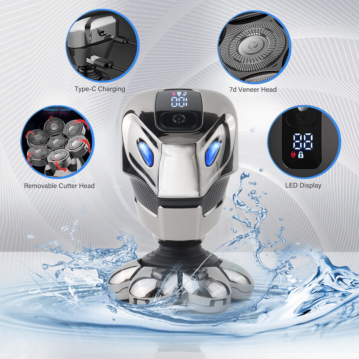 Electric Shaver 7D 5 in 1 Hair Remover Wet & Dry