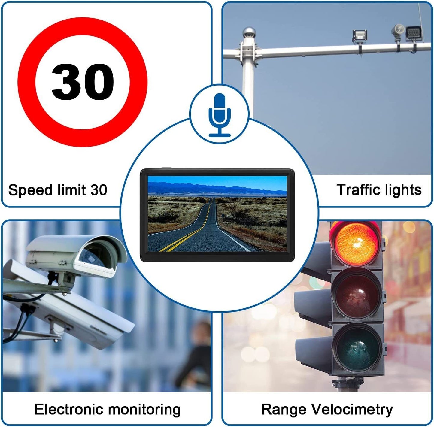 GPS Navigation System with 78 Canada+Mexico+US Maps and 256MB+8GB Memory for Cars and Trucks
