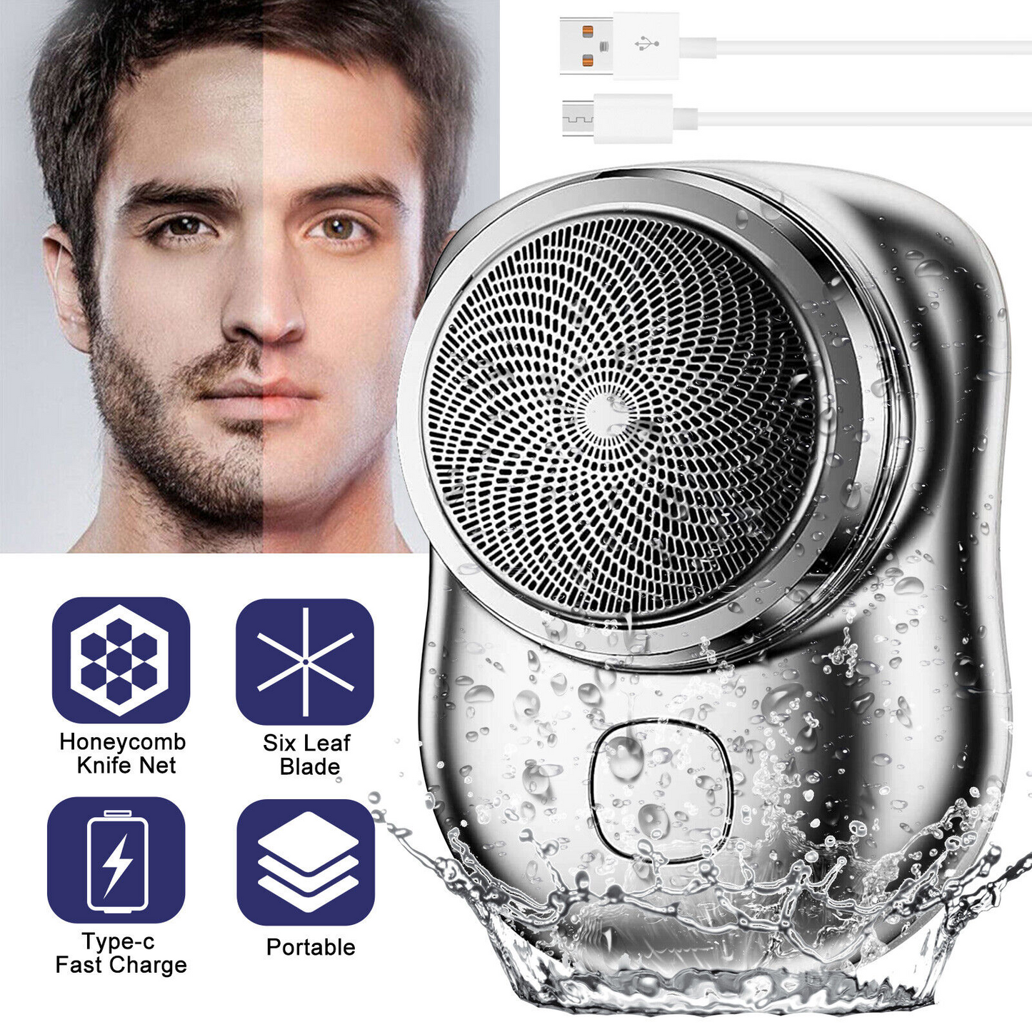 Mini Portable Electric Clipper / Shaver for Men
