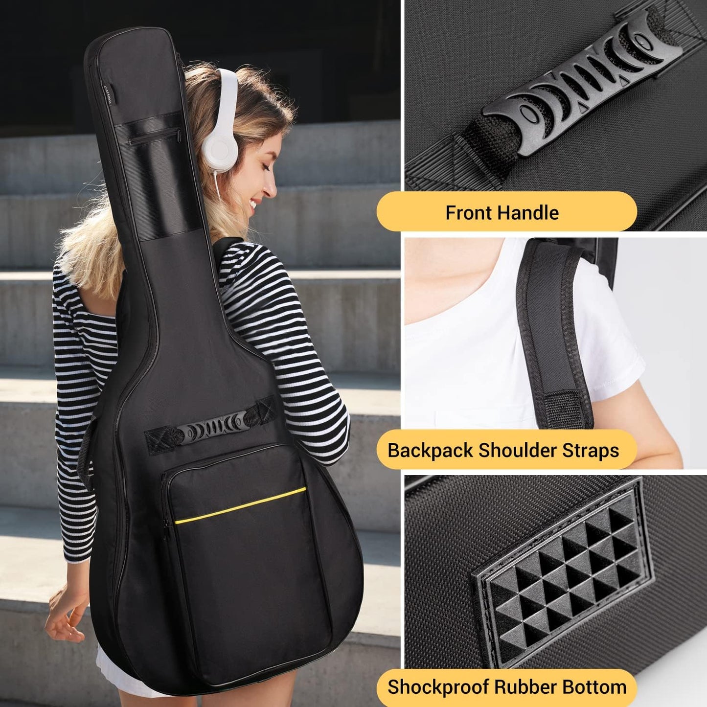 41-Inch Acoustic Guitar Bag – Padded, Water-Resistant Soft Case