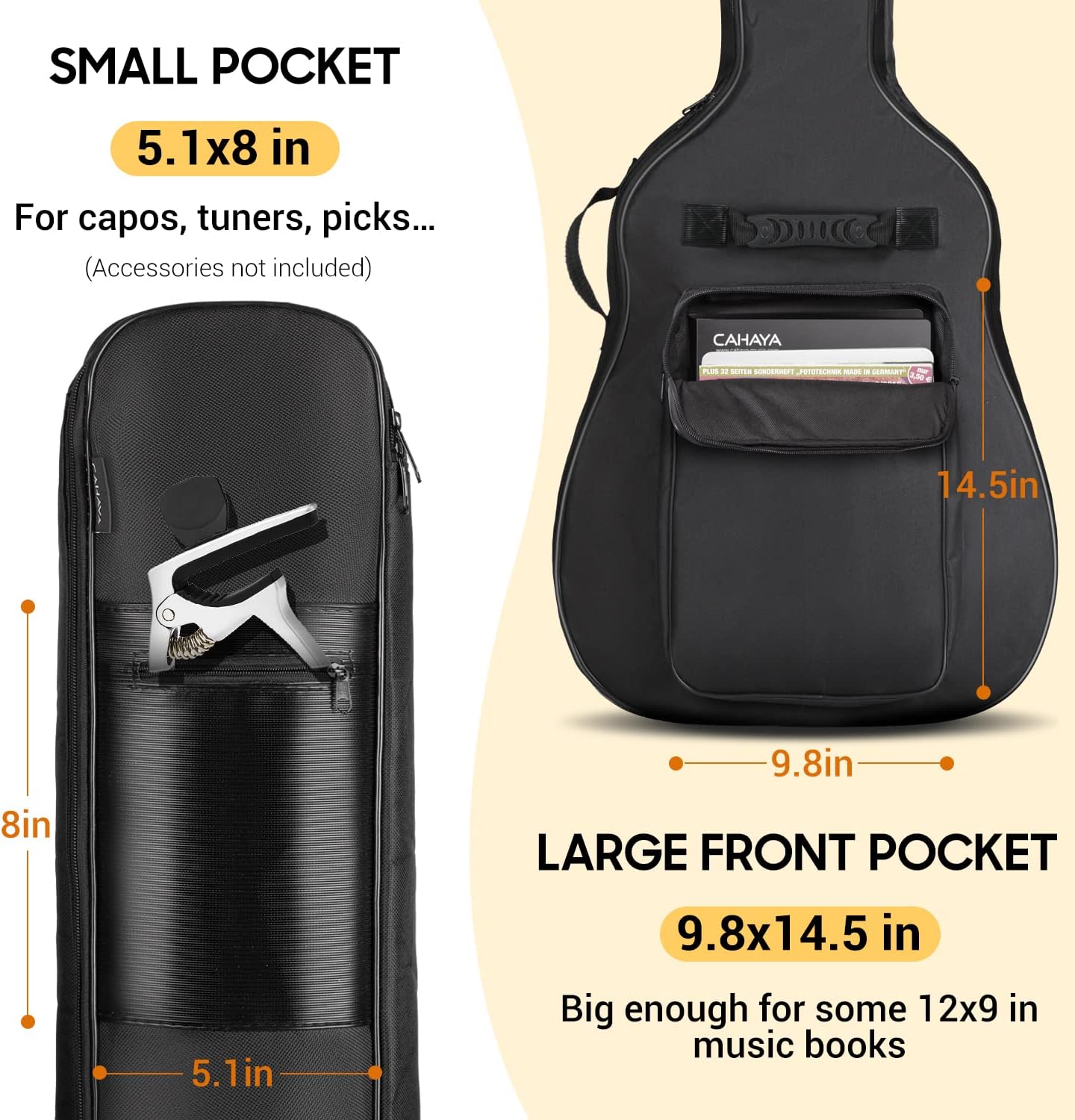 41-Inch Acoustic Guitar Bag – Padded, Water-Resistant Soft Case