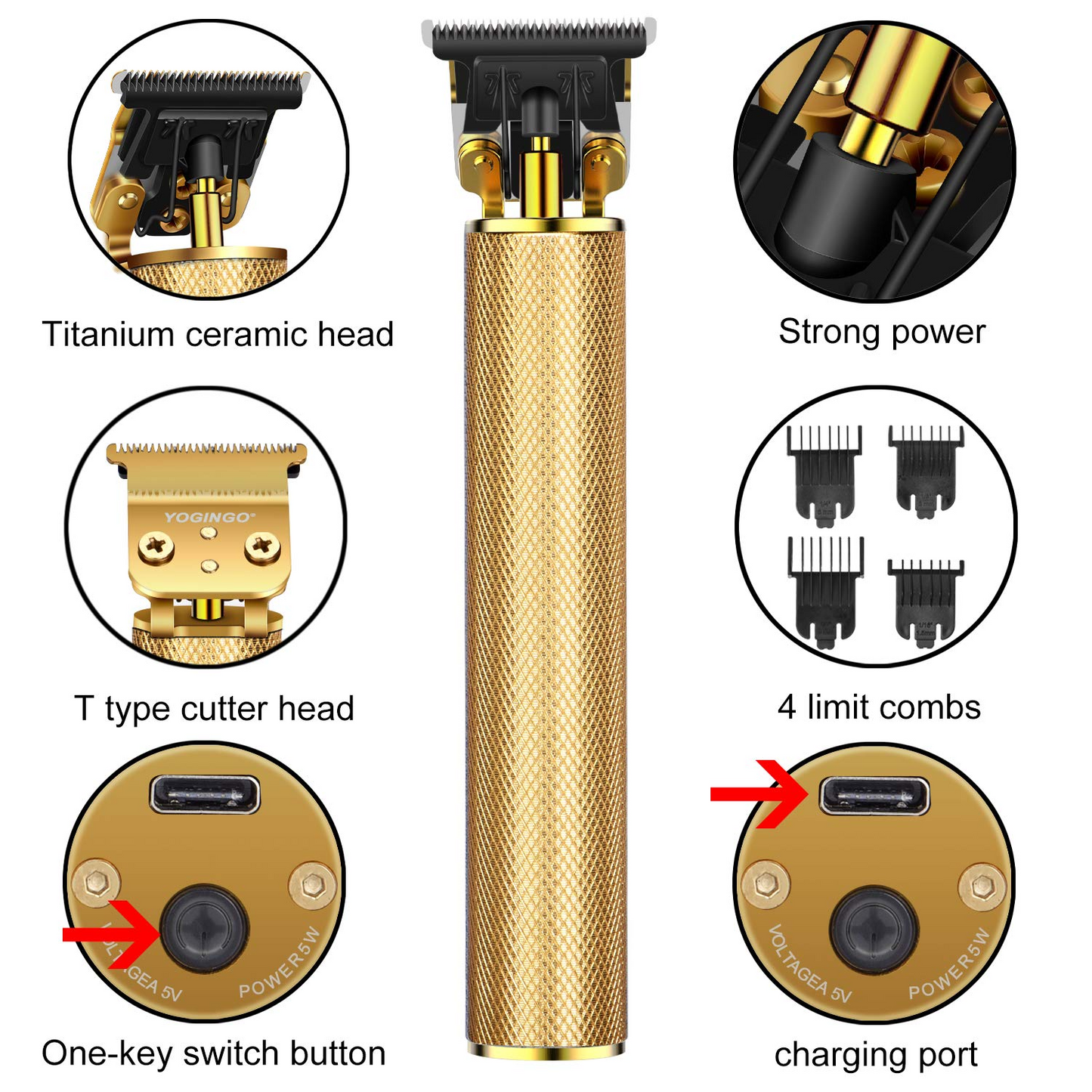 Professional Cordless Hair Trimmer & Beard Clipper - Barber-Grade Shaving Machine