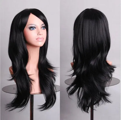 70cm  Long Curly Wig for Cosplay and Costume Parties, Full and Wavy Anime-Style Hair