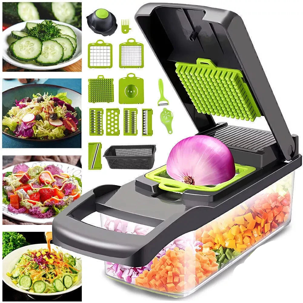 15-In-1 Vegetable Fruit Chopper Cutter Food Onion Veggie Dicer Slicer Kitchen