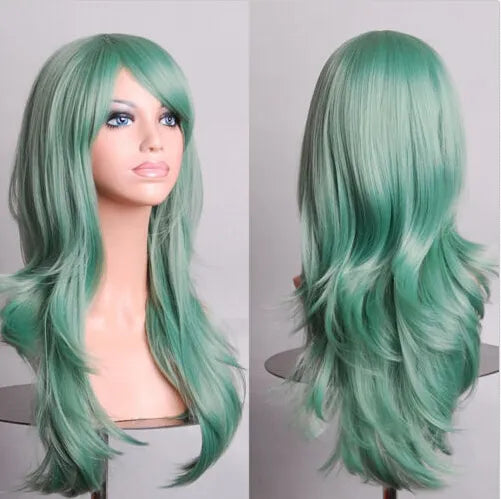 70cm  Long Curly Wig for Cosplay and Costume Parties, Full and Wavy Anime-Style Hair