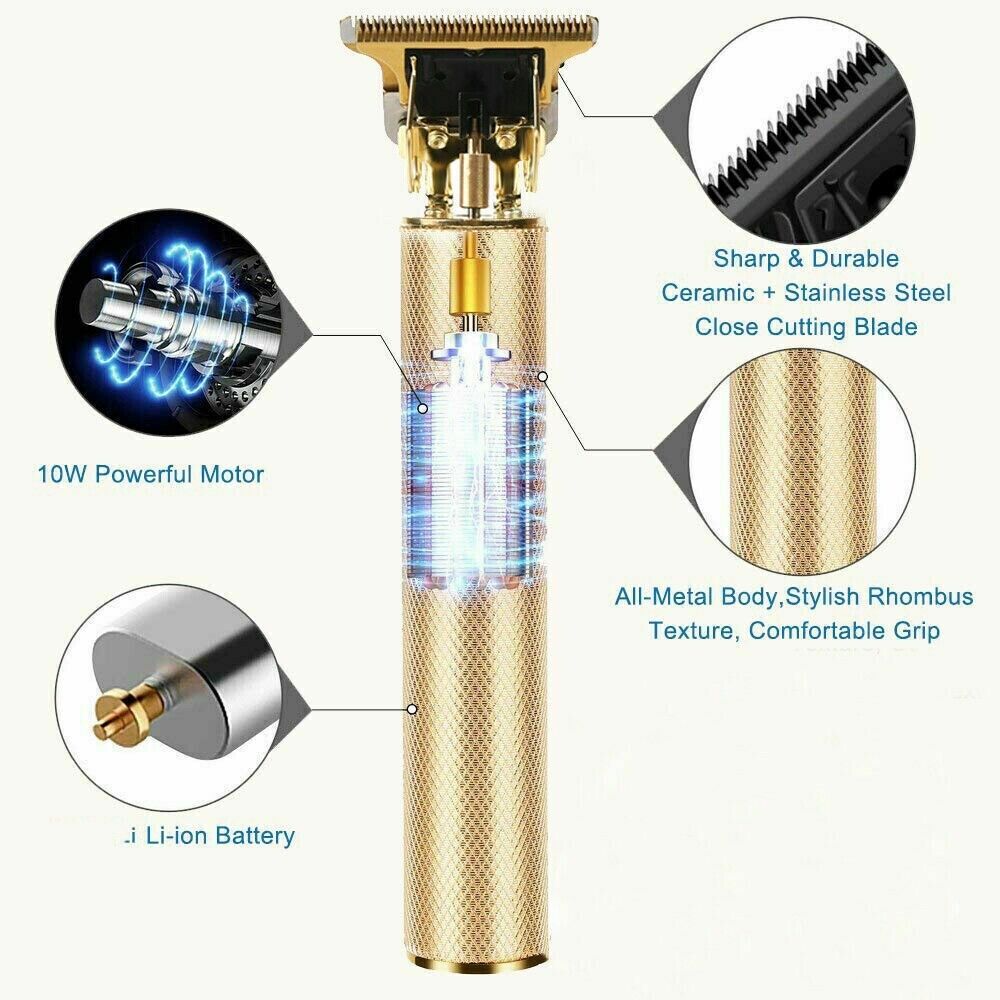Professional Cordless Hair Trimmer & Beard Clipper - Barber-Grade Shaving Machine
