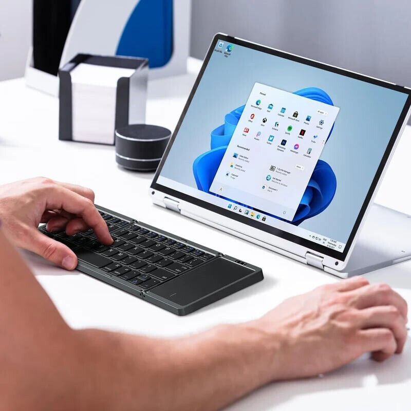 Foldable Bluetooth Keyboard with Touchpad – Portable Wireless Keyboard for Android, iOS & Windows Devices