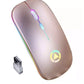 2.4GHz USB Rechargeable Wireless Optical Mouse with RGB Lighting, Cordless Design for PC and Laptop