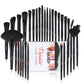 32-Piece Professional Makeup Brush Set with Leather Case – Soft Natural Hair Brushes for Eyes, Face & Lips – Perfect for Beginners & Makeup Artists