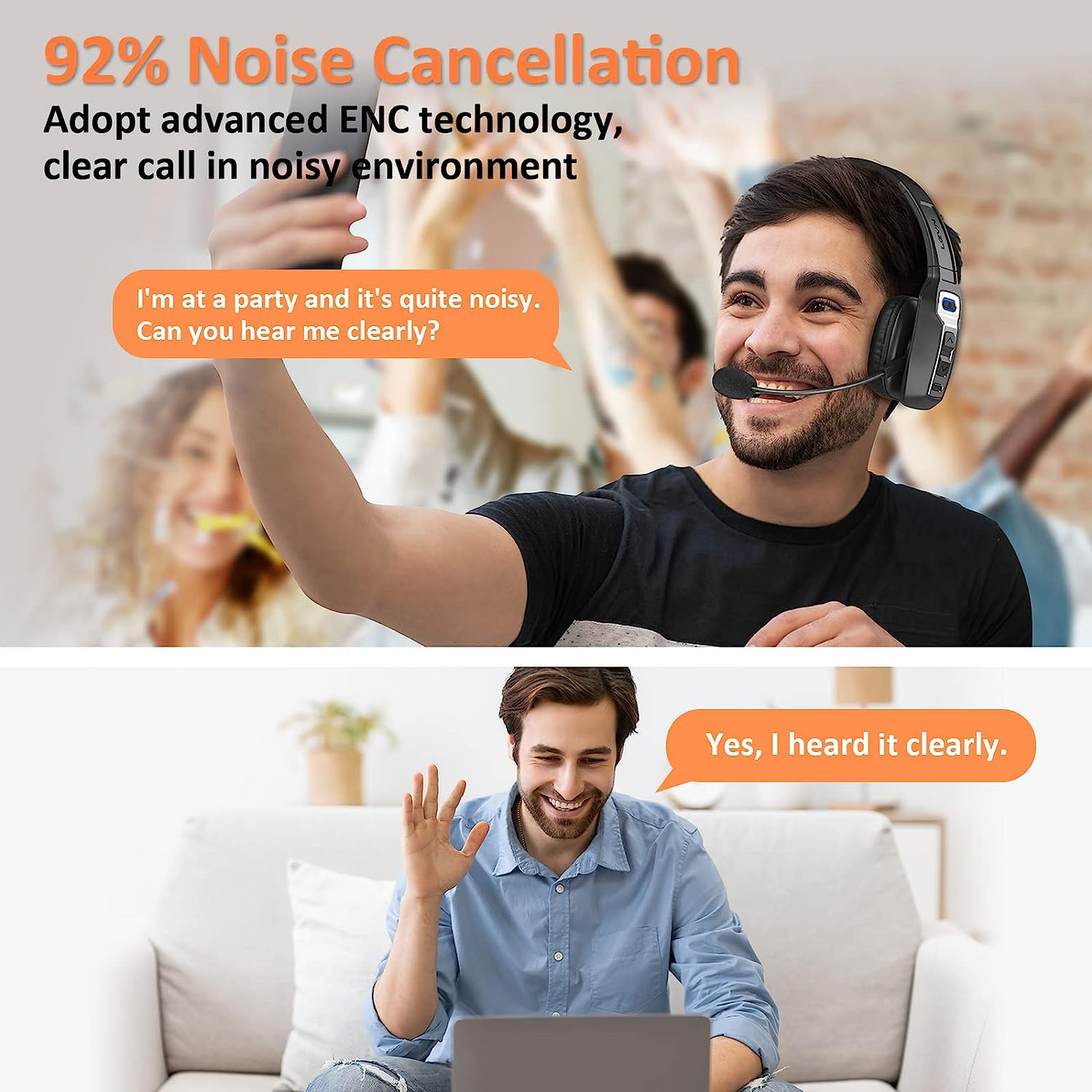 Trucker Headset: Wireless Noise Cancelling Mic (Phones & PC)