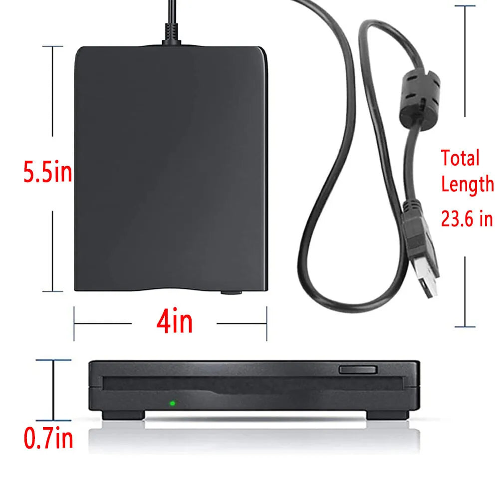 USB 2.0 External Floppy Disk Drive 3.5" 1.44MB For Laptop Windows PC Mac
